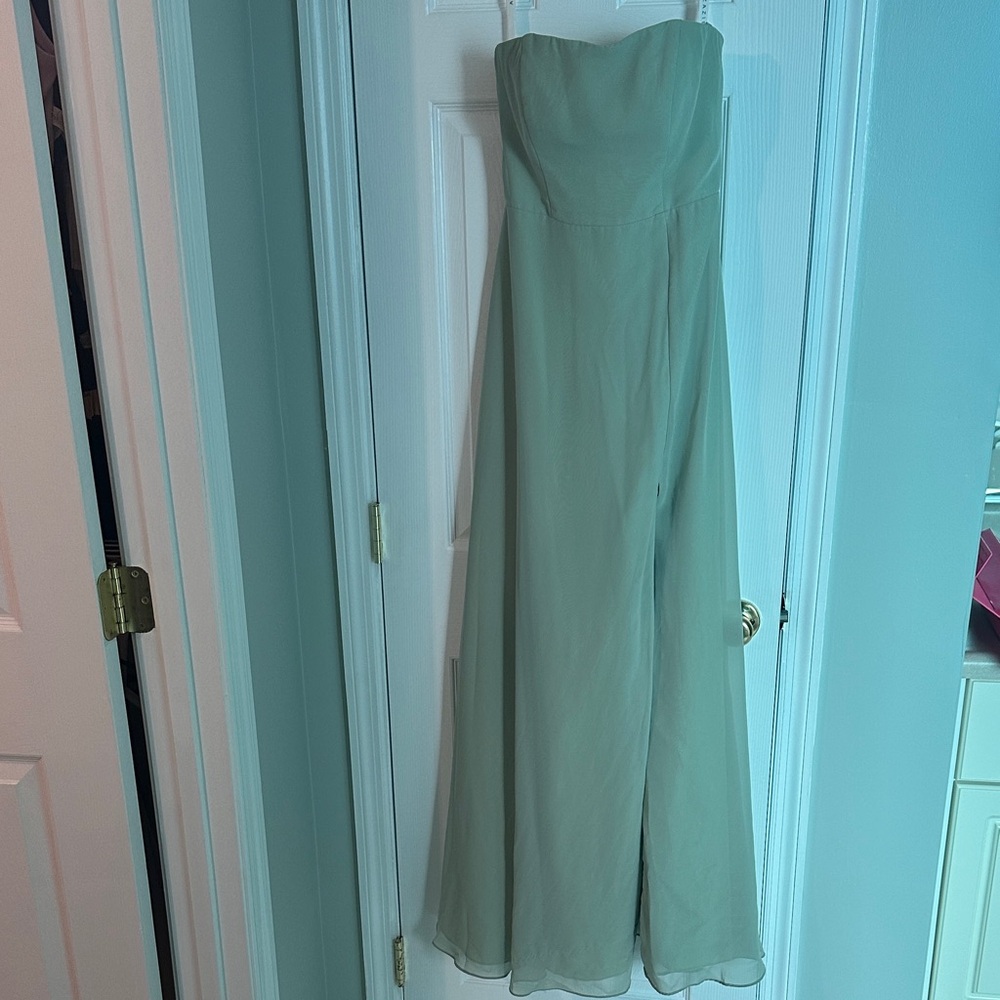 Azazie Strapless Formal Dress in Sage